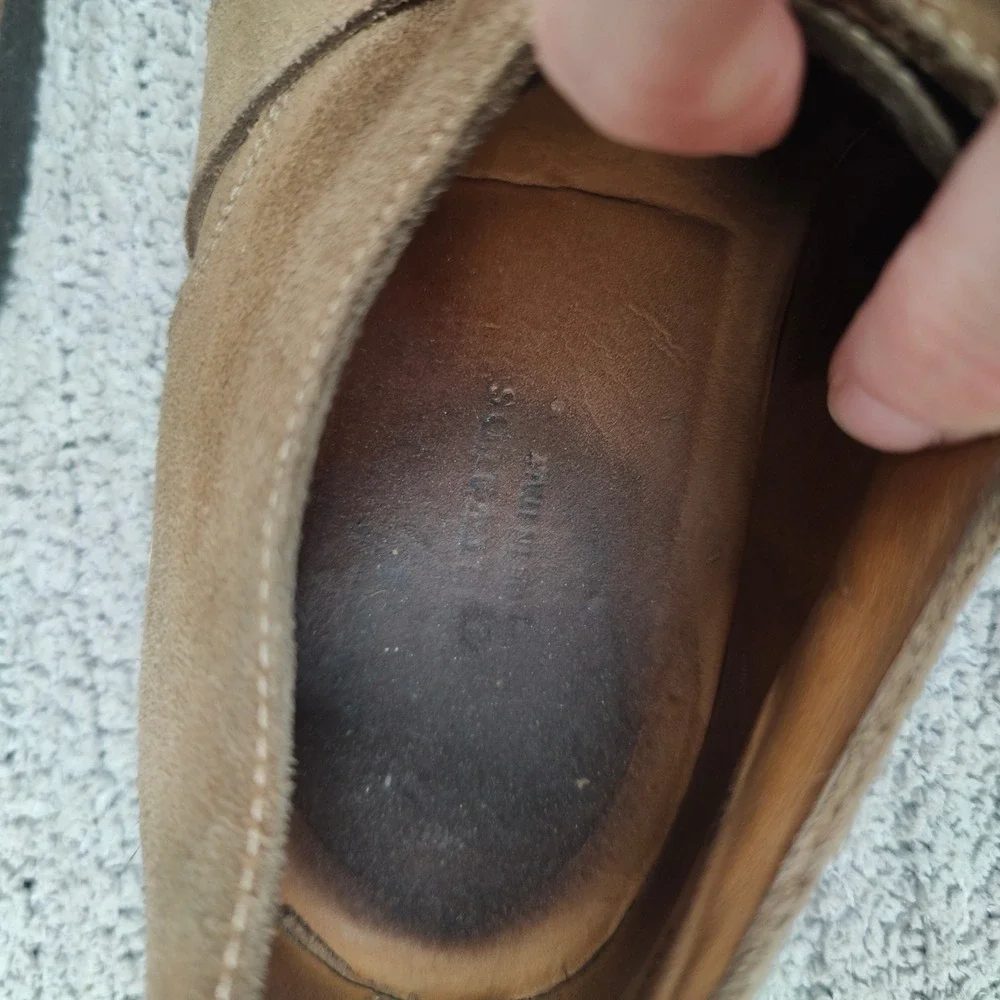 John Varvatos Monk Strap Loafers Mens 11.5 Tan Suede Shoes Made in Italy‎